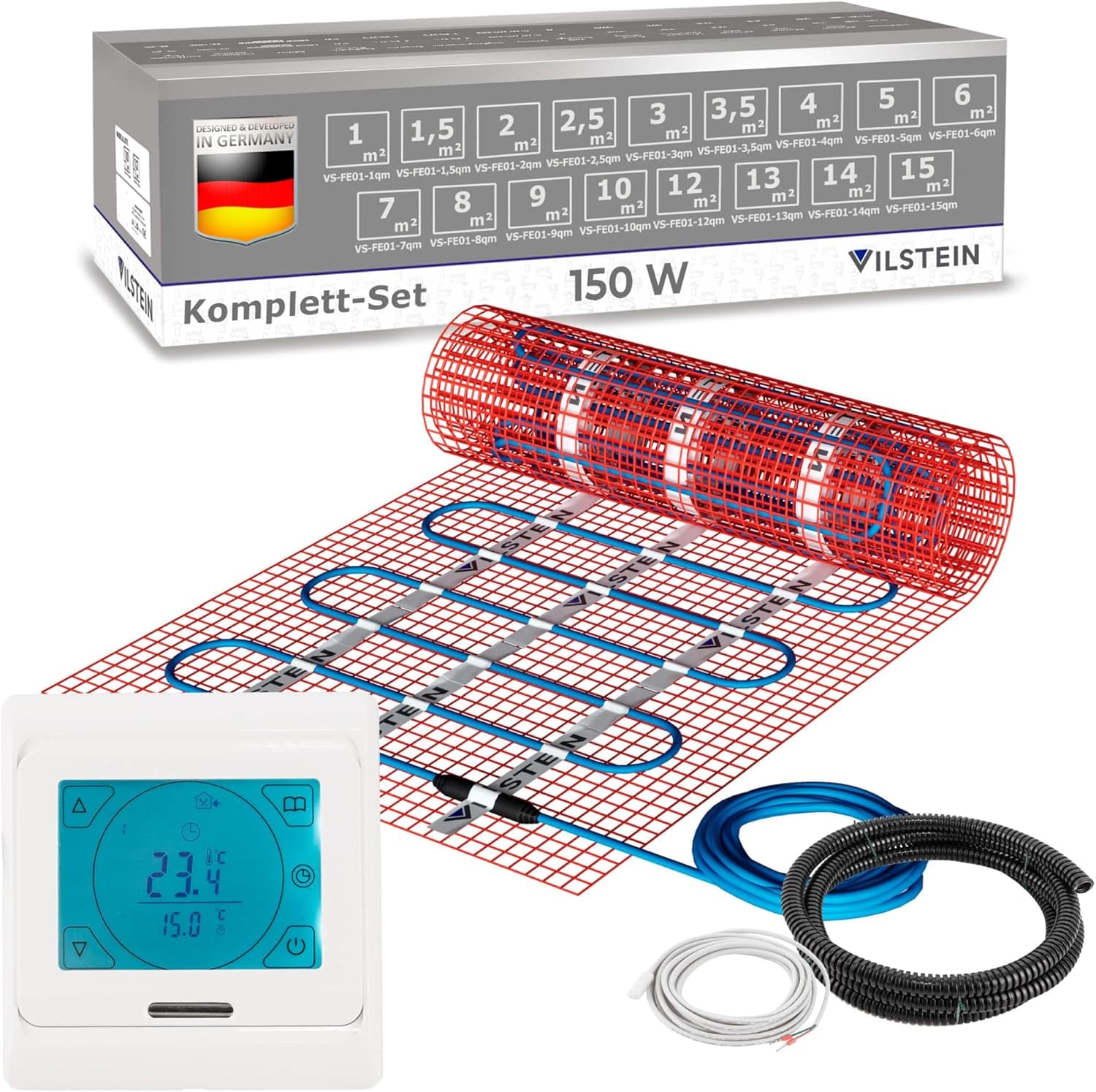 VILSTEIN 150 W/m² Komplettset 1 m²
