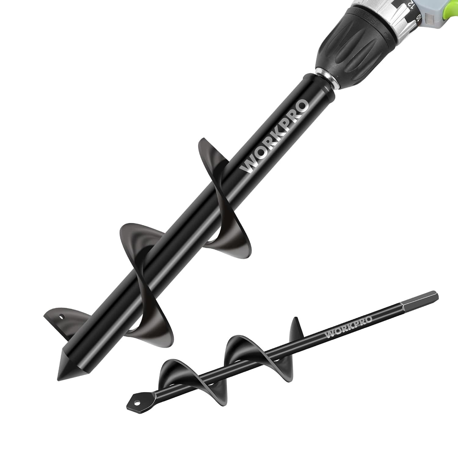 WORKPRO Gartenbohrer-Set 8×30 & 4×22 cm