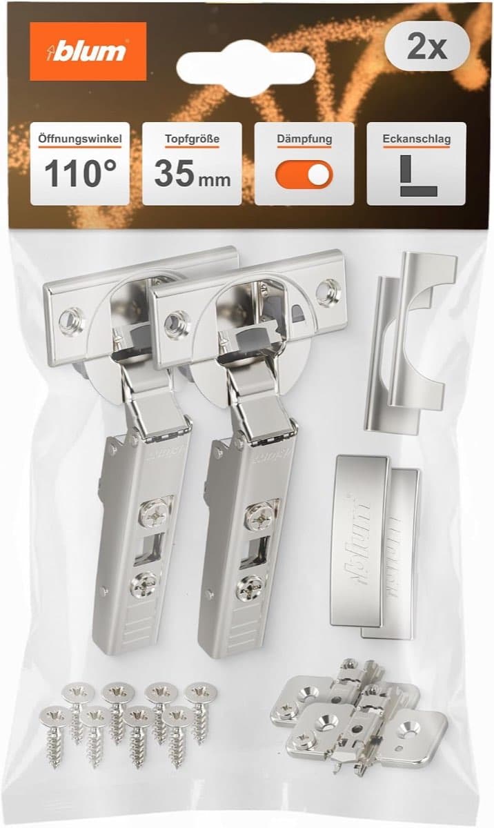 Blum CLIP top BLUMOTION 110° Softclose (2×)