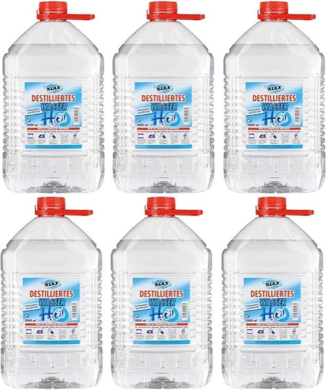 VECARO Destilliertes Wasser 30 l (6×5 l)