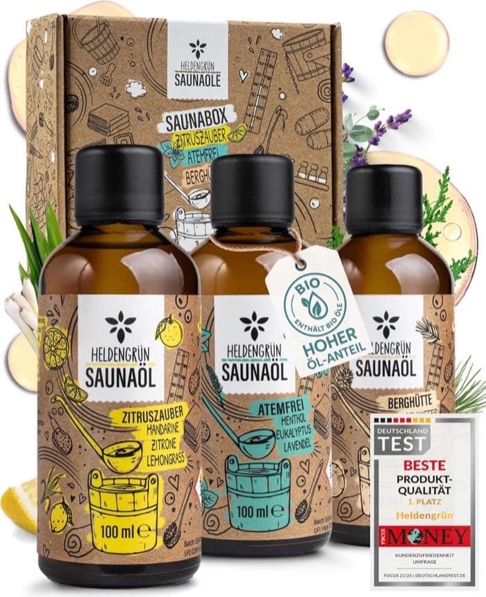 Heldengrün BIO Saunaaufguss · 3er-Set