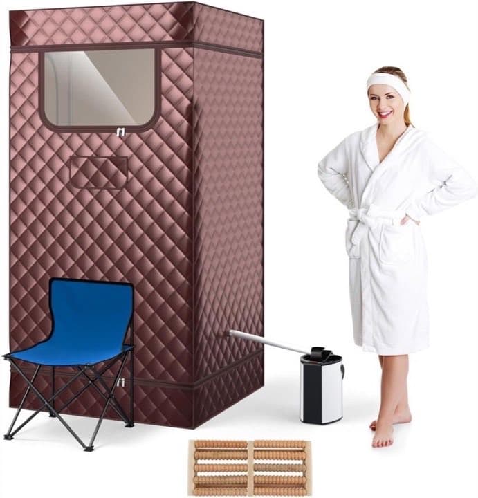 HOMASIS Dampfsauna 183 cm (Braun)