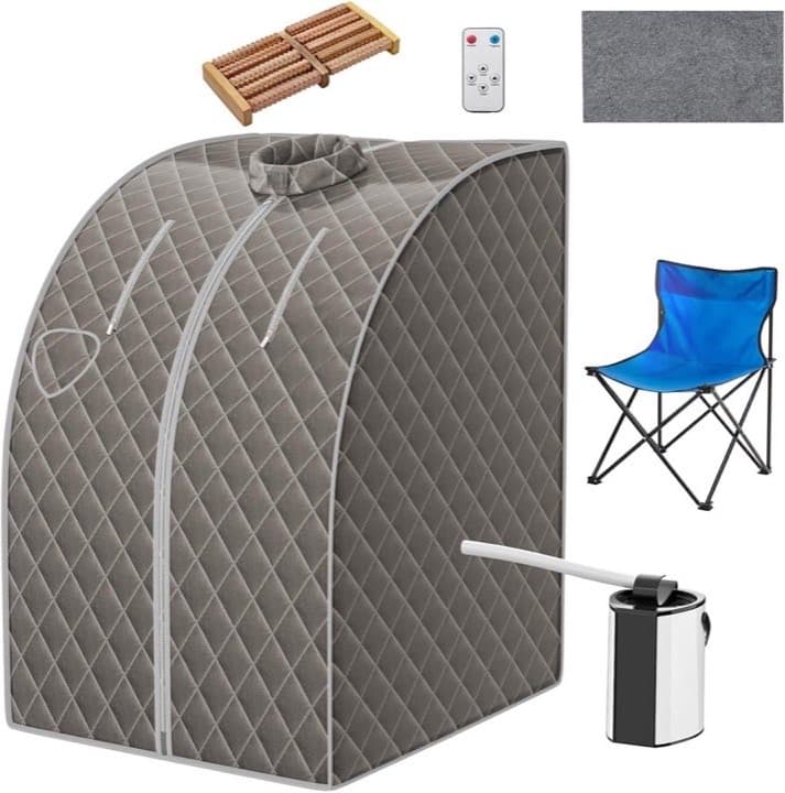 HOMASIS Mini-Dampfsauna (Grau)