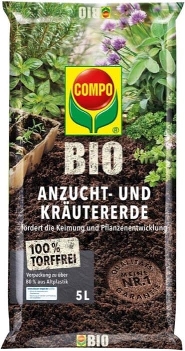 COMPO BIO Anzucht- und Kräutererde · 5 L