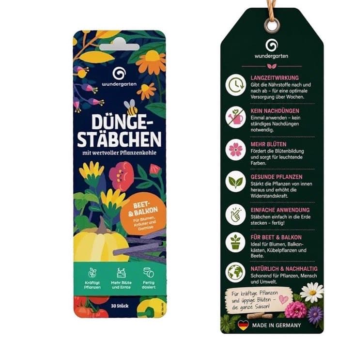Wundergarten Bio-Düngestäbchen Beet & Balkon · 30 Stück