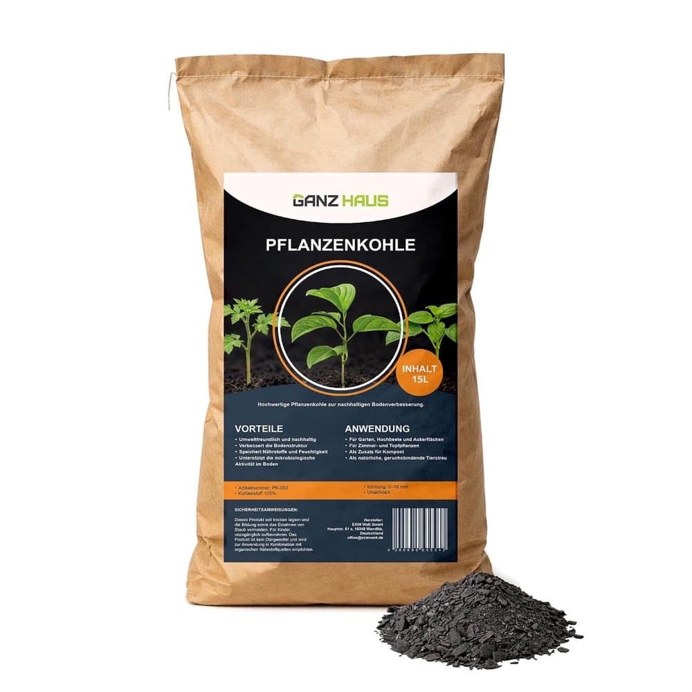 GanzHaus Pflanzenkohle / Biochar · 15 L