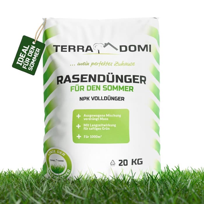 TerraDomi Rasendünger Sommer · NPK 15-15-15 · 20 kg