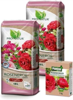Pro Natur PRO NATUR Rosenerde + Plantop Rosendünger · 36 L