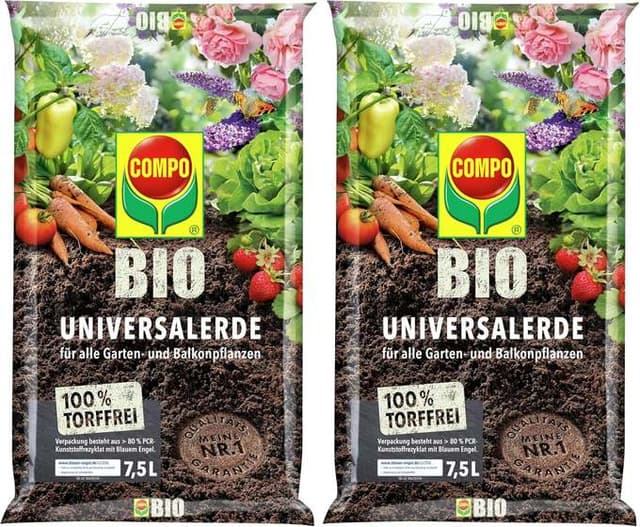 COMPO BIO Universalerde · torffrei · 2×7,5 L