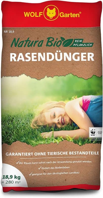 WOLF Garten Natura Bio Rasendünger NR 18,9 · 280 m²