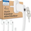 Prowiste 4× Fenstergriff abschließbar weiß