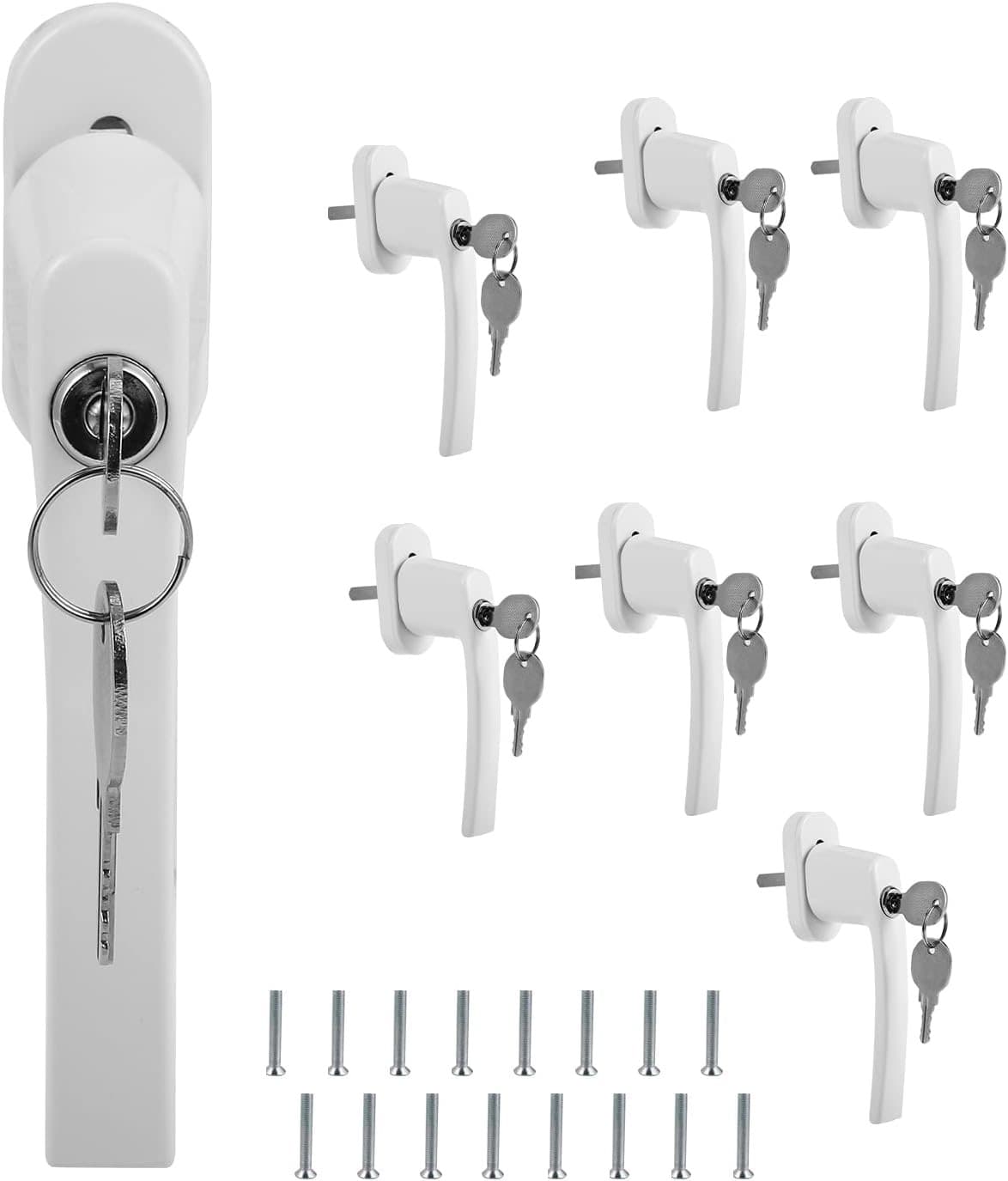 Fiqops 8× Fenstergriff abschließbar 35 mm (16 Schlüssel)