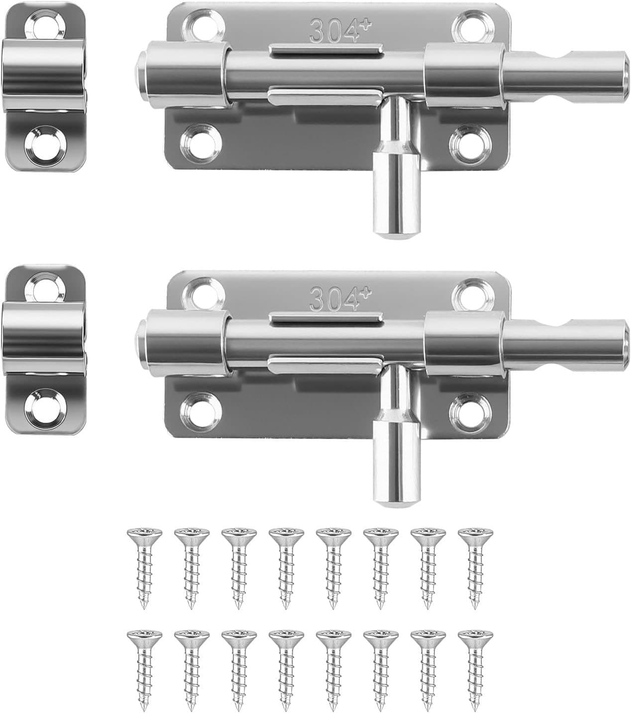 Qottmez Edelstahl Türriegel 4 Zoll (2er)