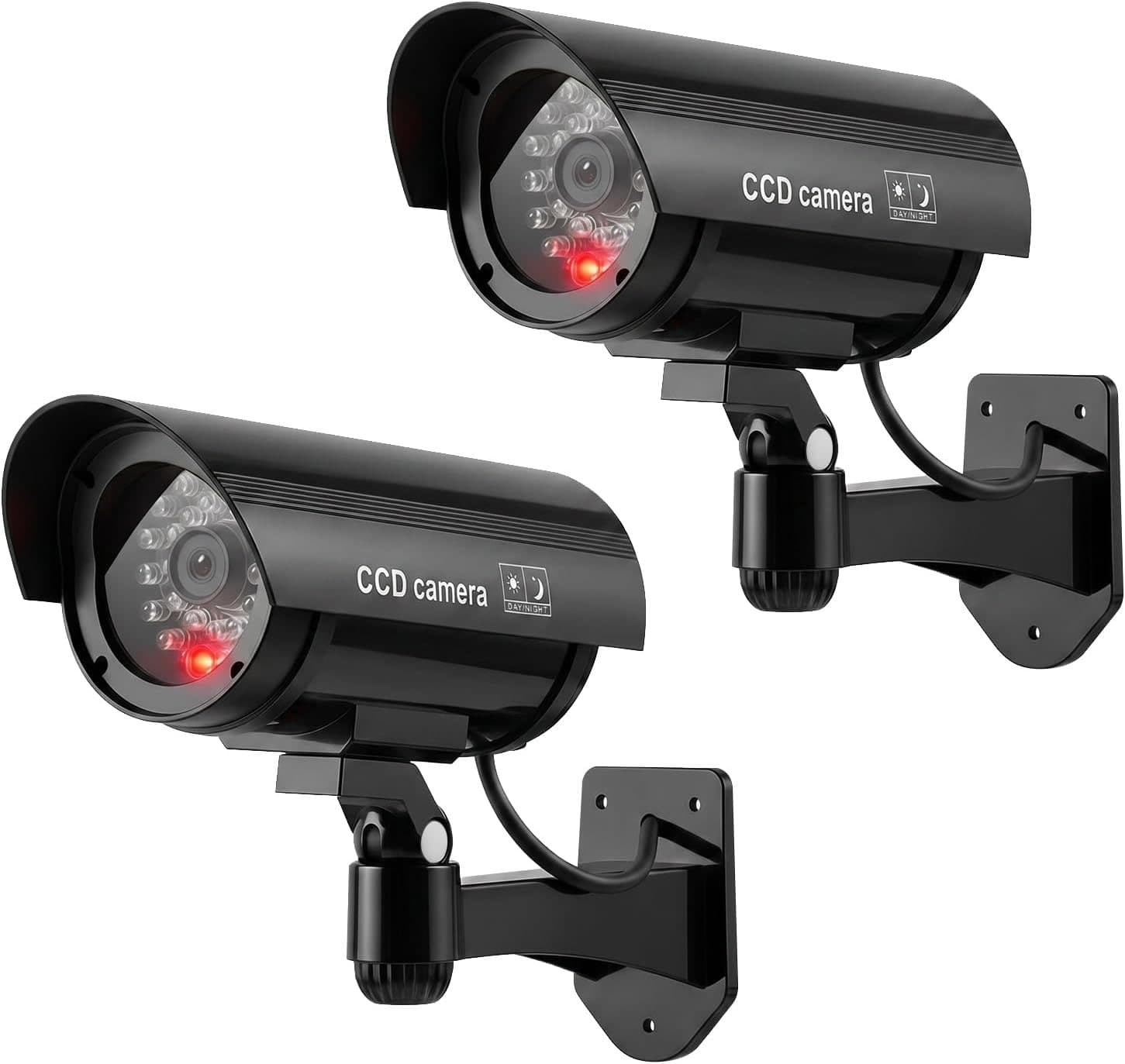 ERWEY 2× Kamera-Attrappe Außen LED