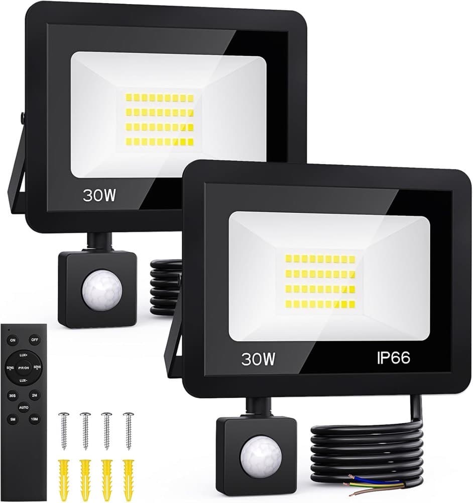 FGRYB 30 W LED-Strahler 2er-Set mit Fernbedienung