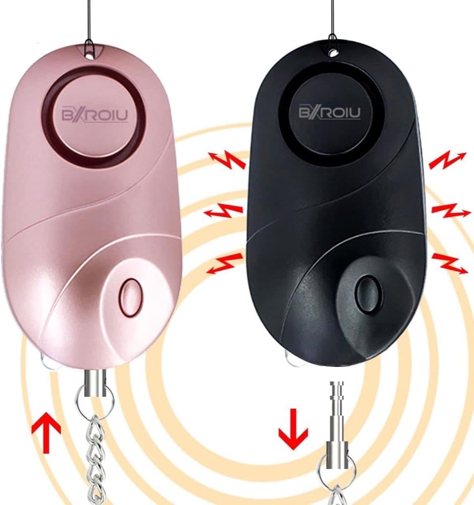 BXROIU Taschenalarm 2er 130 dB mit LED