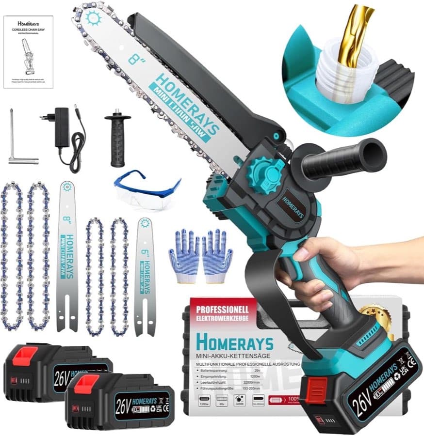 Homerays Mini-Kettensäge 6&8 Zoll