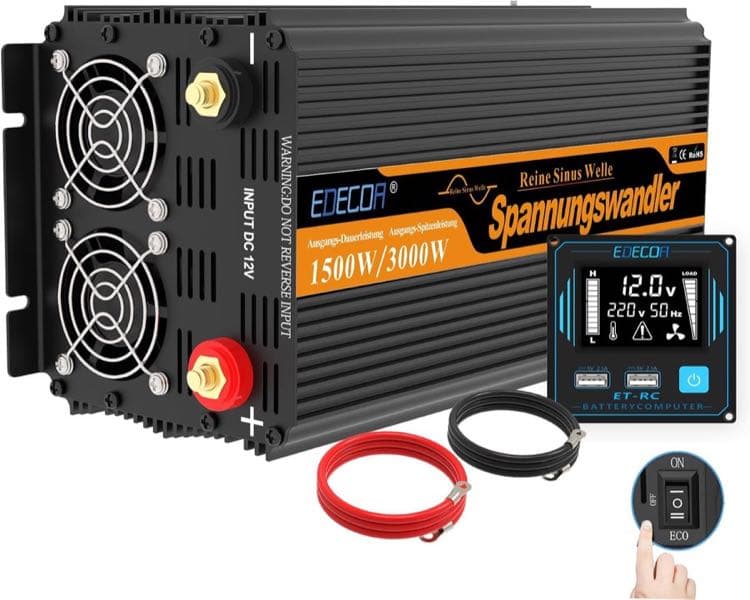 EDECOA 1500 W Reiner Sinus LCD