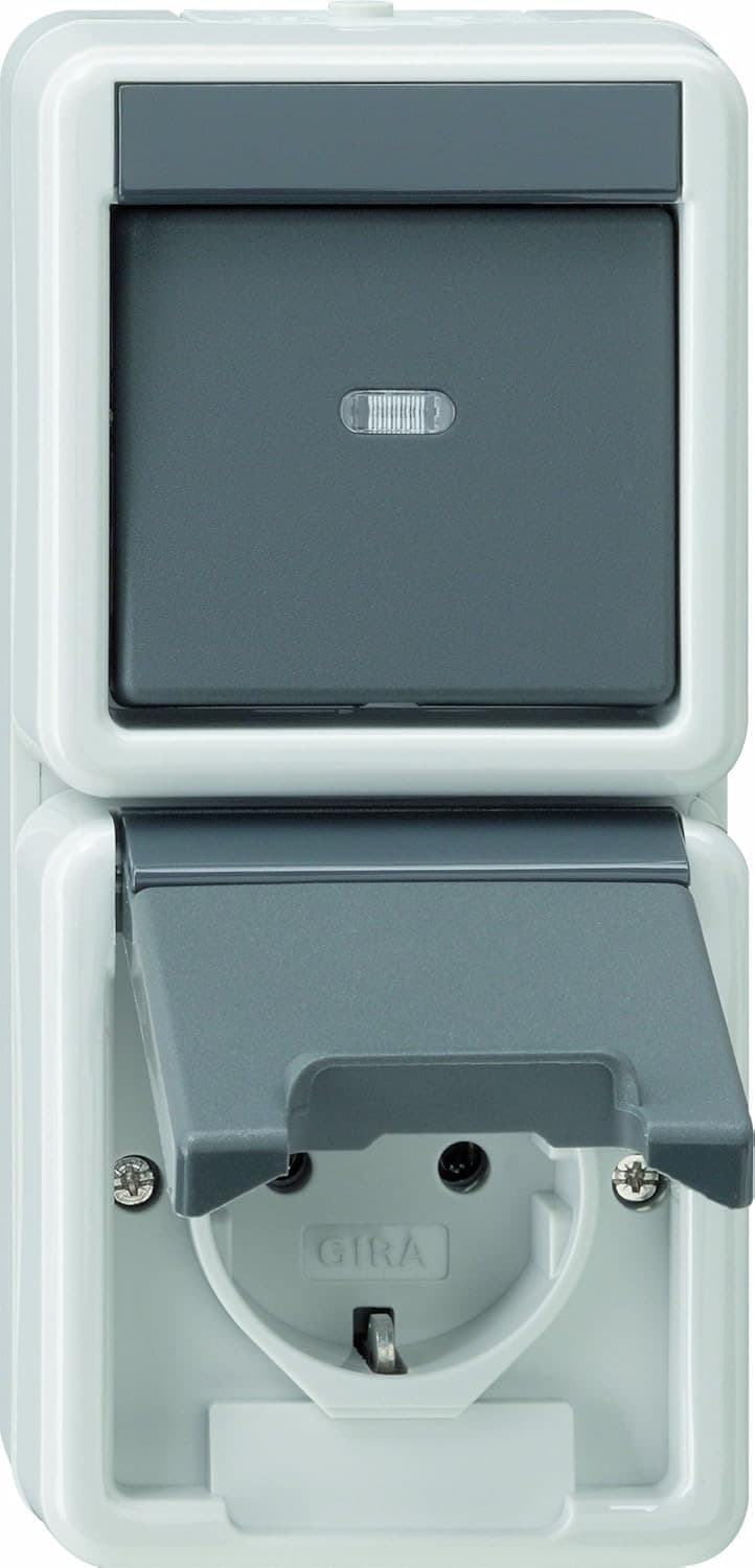 Gira 017630 Kombi Schalter + SCHUKO AP