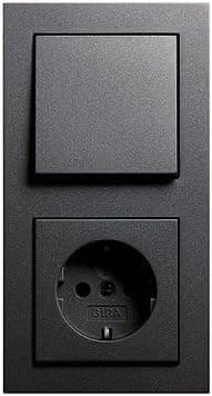 Gira E2 anthrazit Schalter + Steckdose