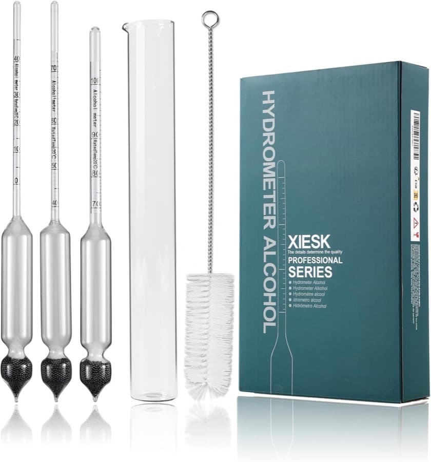XIESK Alkoholmeter 3er-Set mit Messzylinder