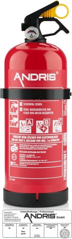 ANDRIS 2 kg ABC-Pulver Feuerlöscher