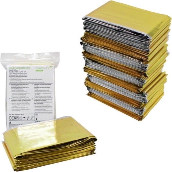 Medi-Inn+ Rettungsdecke Gold/Silber 160×210 cm (10 Stück)