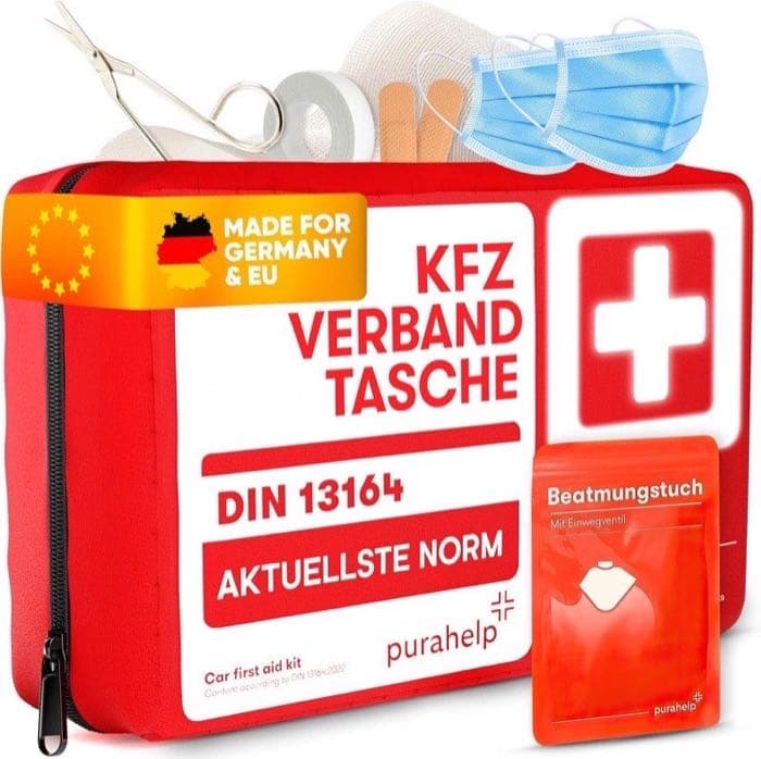 Testsieger: PURAHELP Erste-Hilfe-Set mit Belüftungstuch