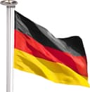 BRUBAKER 6 m Mast mit Deutschlandflagge und Solarlicht