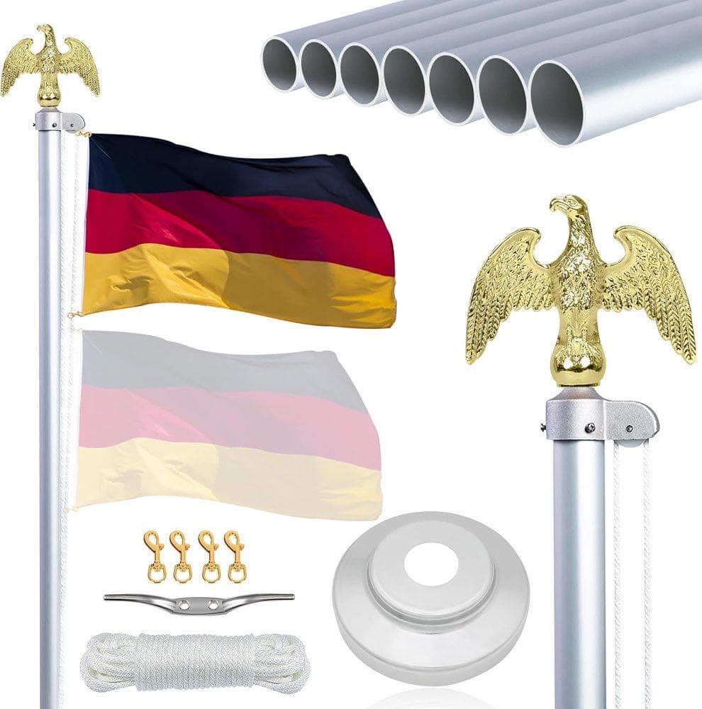 NQ Fahnenmast 6 m silber mit Adler