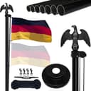 NQ Fahnenmast 6 m schwarz mit Adler