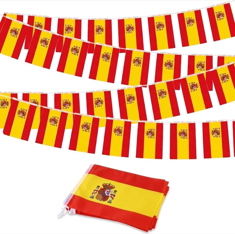 YESAH Spanien-Wimpelkette 10 m / 30 Flaggen