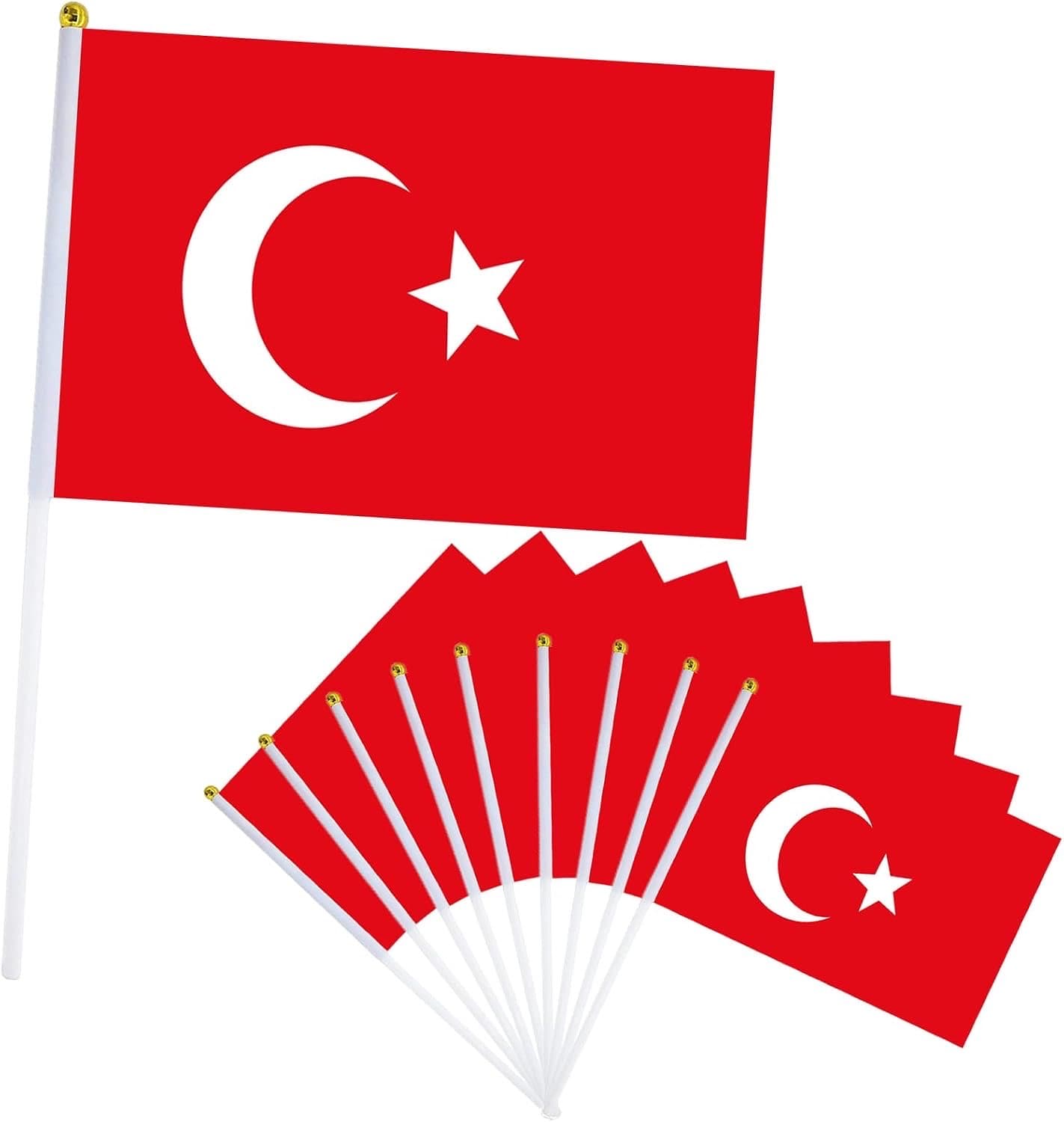 yayafunfun Mini Türkei Fahnen 10er-Set