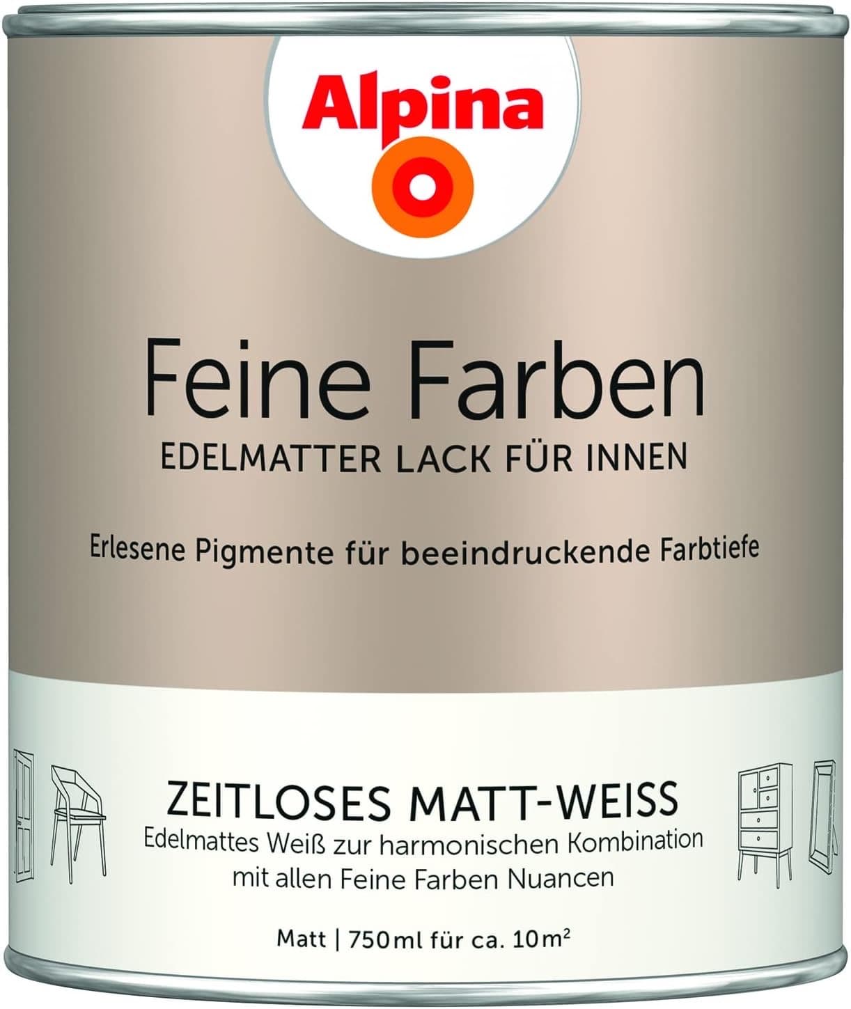 Alpina Feine Farben Lack Matt-Weiß 750 ml