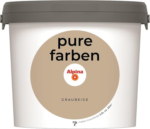 Alpina pure farben Graubeige 2,5 l