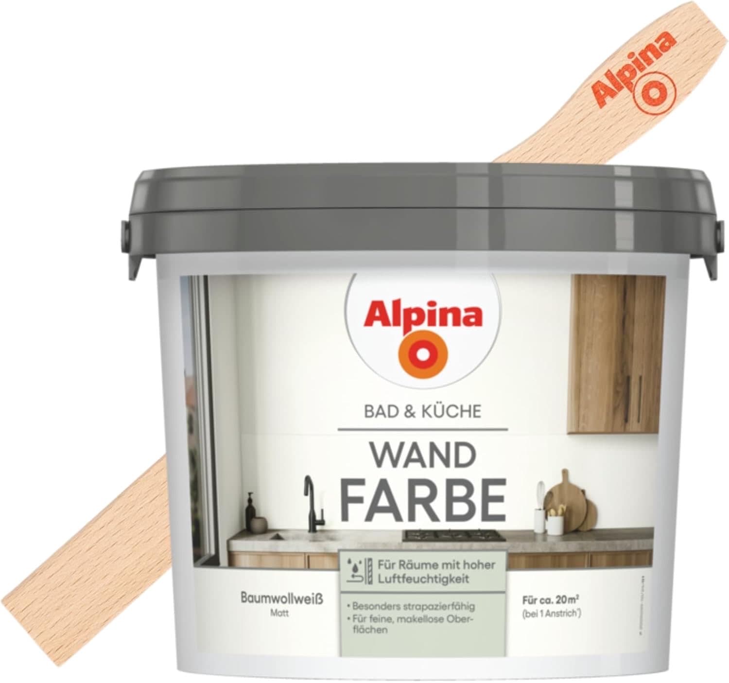 Alpina Bad & Küche Baumwollweiß 2,5 l