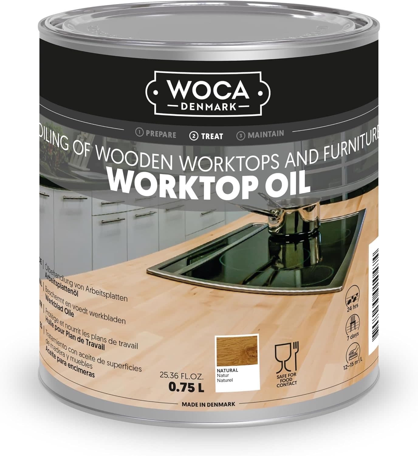 WOCA Arbeitsplattenöl Natur 0,75 l