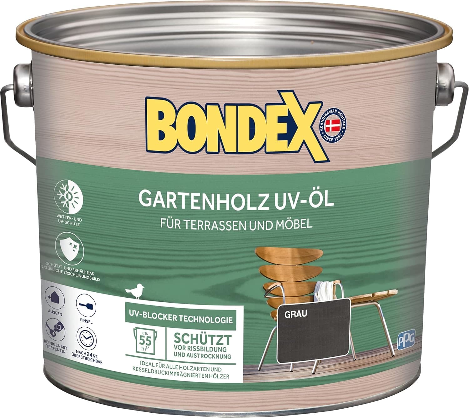 Bondex Gartenholz UV-Öl grau 2,5 L