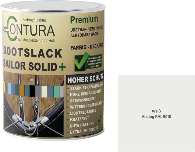 Contura Bootslack seidenmatt Weiß 500 ml