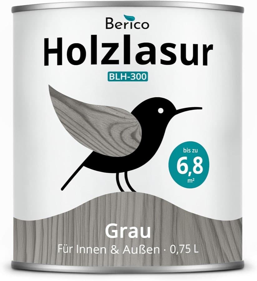 Berico Holzlasur Anthrazit/Grau 0,75 l