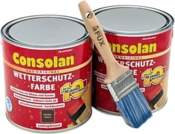 Consolan Consolan Wetterschutzfarbe 5 l Set Dunkelbraun