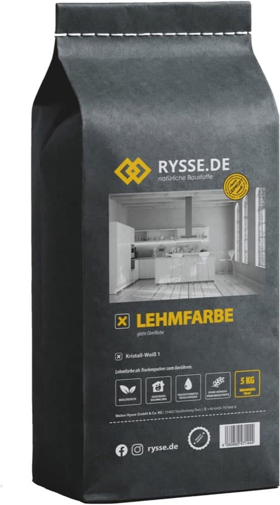 Rysse Lehmfarbe Ziegel 5 kg Pulver