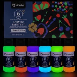 Artecho Fluoreszierende Leuchtfarbe 6×59 ml
