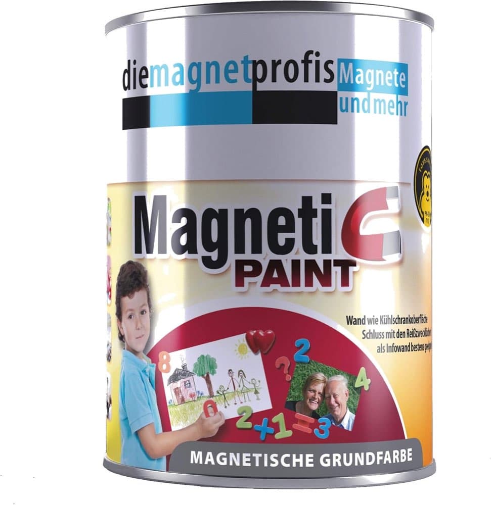 die magnetprofis Magnetfarbe grau 1 l + 3 Neodym