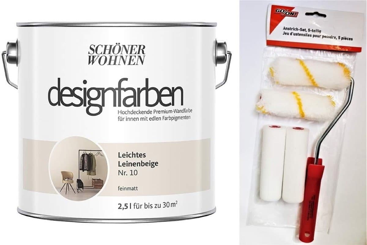 Schöner Wohnen Designfarbe Leinenbeige 2,5 l + Set