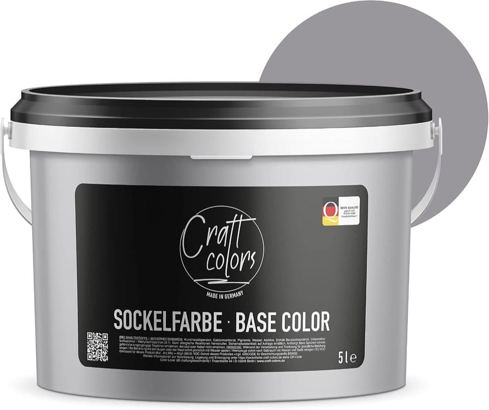 Craft Colors Sockelfarbe 5 l Steingrau