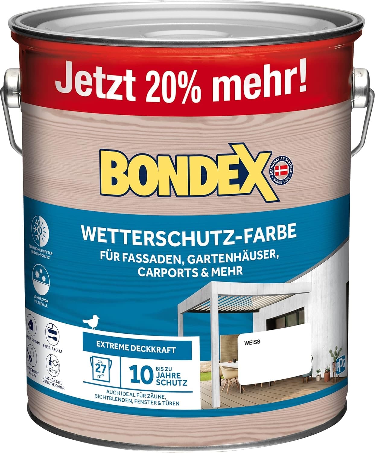 Bondex Wetterschutzfarbe Weiß 3 L