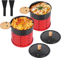 ipow ipow 2er Teelicht-Raclette mit Deckel (rot)