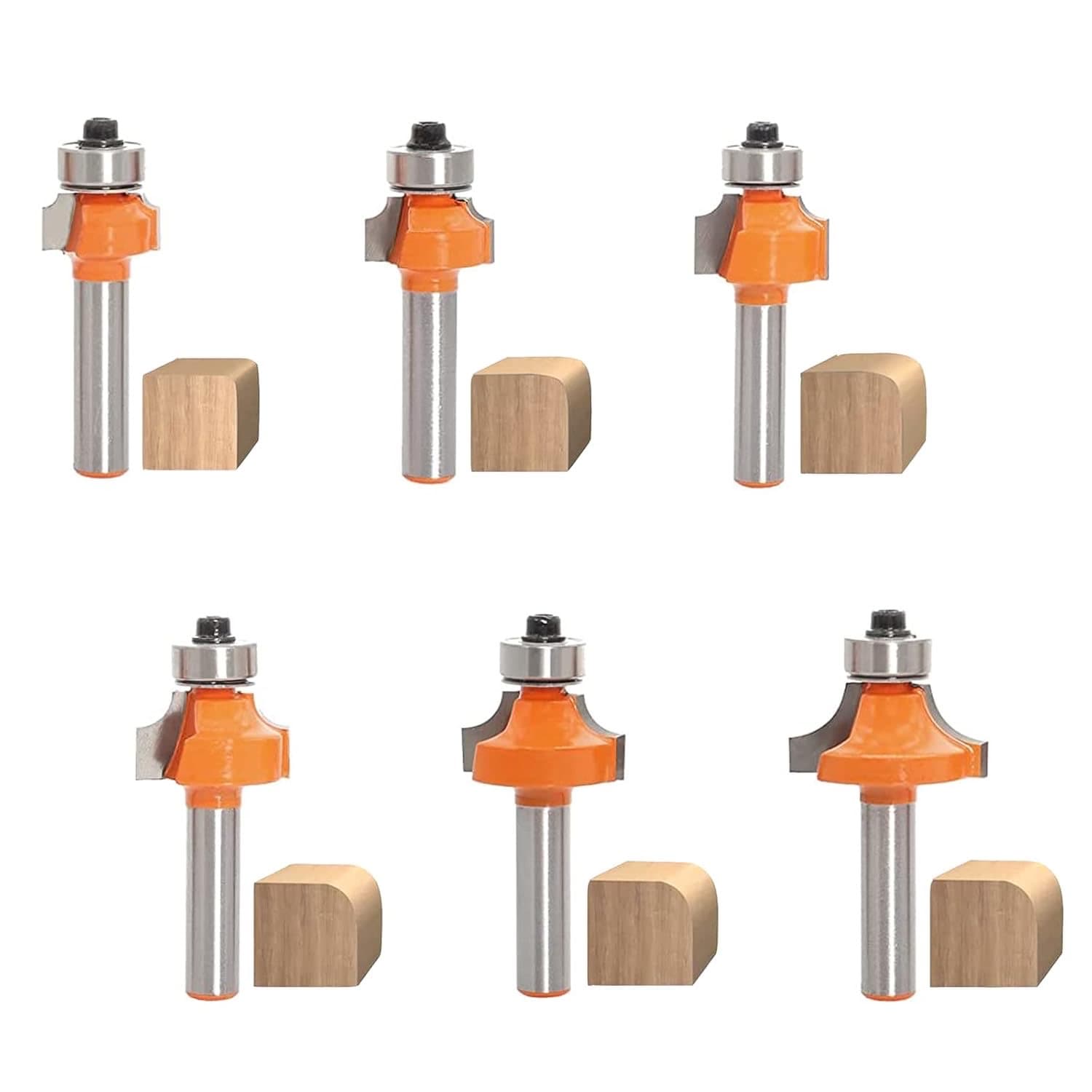 Akylin Abrundfräser-Set 6× R2–R8 (8 mm)