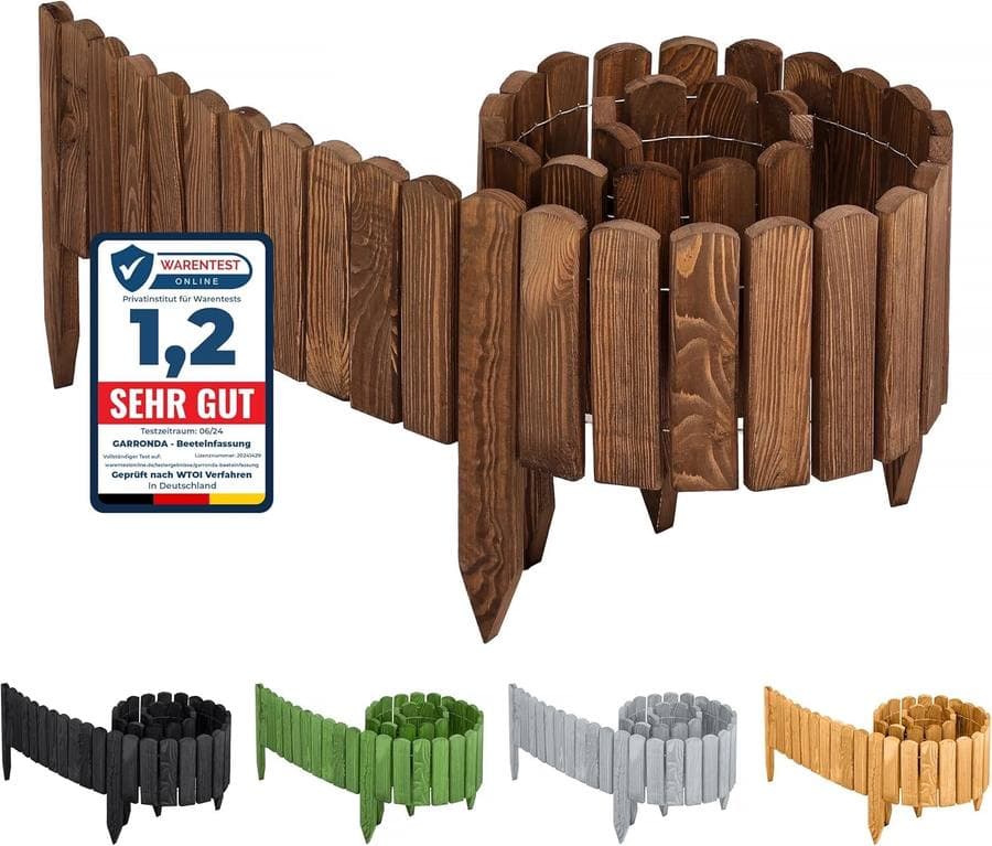 Garronda Holzrollzaun 200 × 10 cm